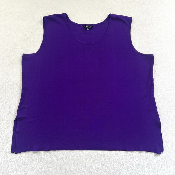 Misook Tops - Misook Women Solid Purple Acrylic Knit Tank Sleeveless Scoop Neck Top Classic 3X